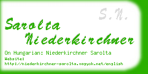 sarolta niederkirchner business card